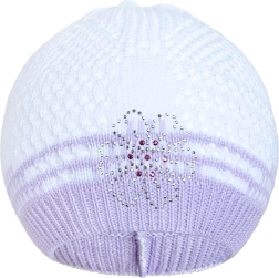 Kootud müts New Baby lilleke lillat värvi 3–4 aastat