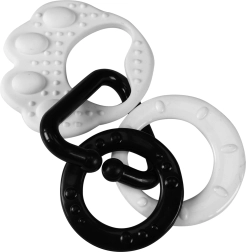 Beebidele mõeldud karukäpa-kujuline närimislelu – mustvalge kontrastne