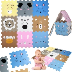 Humbi Foam Educational Play Mat with Animals 120 × 120 cm