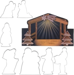 Set of Stainless Steel Christmas Cookie Cutters – Nativity Scene, 7 pcs