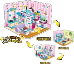 Qman piiramatud ideed – tüdruku tuba 3‑ühes ehituskomplekt (194 detaili)