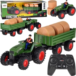 Kids' RC Tractor with Trailer and Hay Bales – Remote Controlled