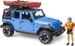 Bruder Jeep Wrangler Rubicon kajaki ja figuuriga mõõtkavas 1:16
