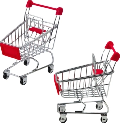 Mini metallist ostukäru lastele ja nukkudele – dekoratsioon ja korraldaja