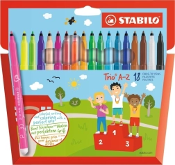 STABILO Trio A-Z viltpliiatsid – komplekt 18 värvi