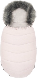 Stiilne ja soe laste soojakott karusnahaga dusty pink NEW BABY