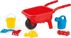 Punane plastist laste liivakäru koos 7-osalise komplektiga
