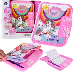 Elektrooniline päevik koodiga ükssarvik roosa