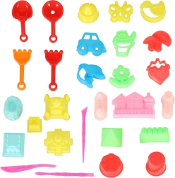 Laste liivakomplekt – kühvlid, rehad ja vormid, 28 osa