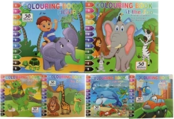 Coloring Book with Stickers – Paint by Numbers, 5 Sheets and 2 Sticker Sheets
