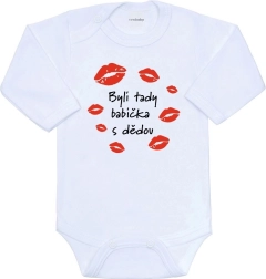 New Baby printed baby bodysuit Grandma and Grandpa were here, long sleeve