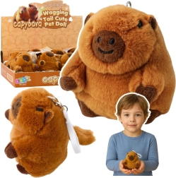 Plush Capybara – keychain with spinning tail 9 × 8 cm
