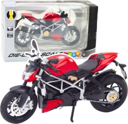 Metal sports motorcycle 1:12, red with lights and sounds