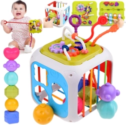 Hariduslik aktiivne kuubik kujundisorteerija ja kellukestega