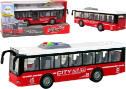 Patareitoitel hõõrdejõu ja tulede ning helidega buss 1:16 – Punane