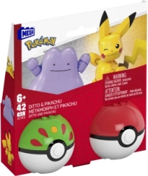 Mega Pokémon Poké Ball Pikachu ja Ditto – 42-osaline ehituskomplekt