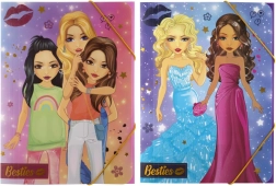 A4 koolikaustad klapiga kummipaelaga Besties