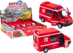 Metal fire truck 1:32 with opening doors, lights and sounds, red