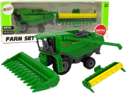 Roheline kombain lisaseadmega – mänguasi lastele