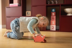 Pull-along wooden crab