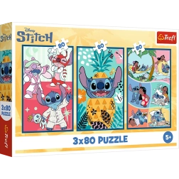 Pusle Lilo & Stitch: kolm puslet ühes – Stitch 3x80 tükki