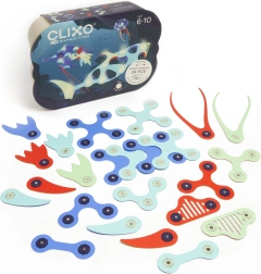 Clixo Ocean Creatures magnetiline ehituskomplekt 24 tk, helendab pimedas
