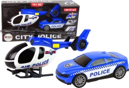 Police Helicopter & Car Playset with Sound – Blue
