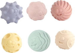 Motor Skills Balls 6 cm – set of 6 squeaky balls with various surfaces