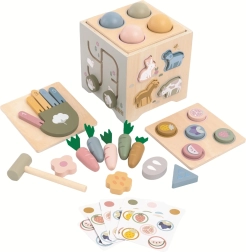 Multifunktsionaalne puidust motoorikakuubik – talu, 2Kids Toys