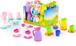 Plastic kids’ dishware – tea and kitchen sets, 12 pcs and up