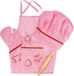 Bigjigs Toys roosa laste kokakomplekt