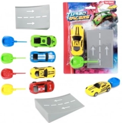 Väljalastav auto rambiga, plastik 9 cm, 4 värvi