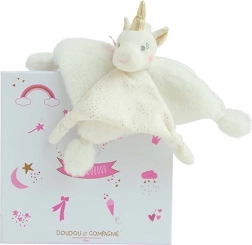 Doudou kinkekomplekt – plüüsist kaisuloom ükssarvik 22 cm