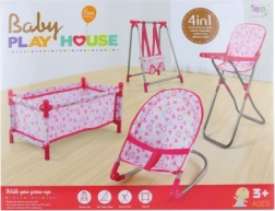 Nukutarvete komplekt 4-ühes: voodi, kiik, lamamistool ja söögitool