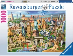 RAVENSBURGER 1000-tükiline mõistatuste komplekt Maailma vaatamisväärsused