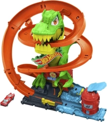 Hot Wheels City keerdrada Tuletõrjedepoo T‑reksiga