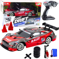 Võidusõidu driftimiseks mõeldud RC-auto, punane-must, 30 km/h, 1:16