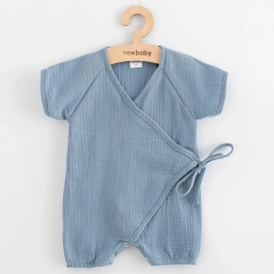 Summer muslin romper for baby New Baby, blue