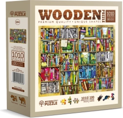 Puidust pusle Raamaturiiul raamatutega 1010 tükki WOODEN CITY