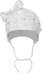 Baby cotton cap with bow NEW BABY NUNU white