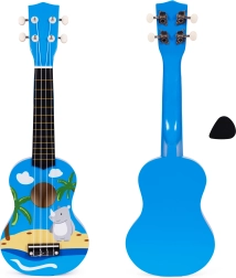 Laste puidust ukulele 4 nailonkeele ja plektrumiga ECOTOYS