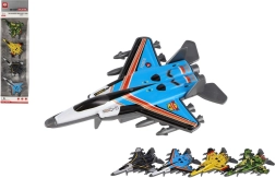 4-osaline hävituslennukite komplekt, 10 cm, metallkere ja tagasikerimisega, värvide segu