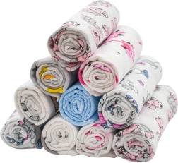 Trükitud puuvillased mähkrid NEW BABY 60×80 cm, 10 tk