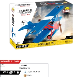 Ehituskomplekt COBI Fokker D.VII – ajalooline lennukimudel 1:32