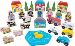 Suur tarvikute komplekt puidust rongiradadele BIGJIGS RAIL