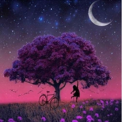 5D teemandimaalimine – puu, komplekt 30 × 30 cm