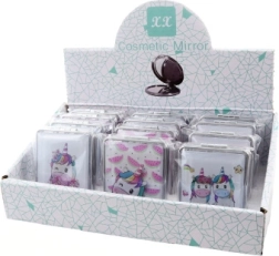 Unicorniteemaline raputatava sädelusega taskupeegel