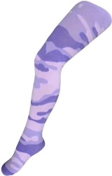 Cotton tights New Baby with camouflage pattern light pink-purple
