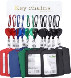 Key Tag with Retractable Reel and Carabiner