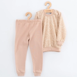 Children's cotton pajamas New Baby beige dino